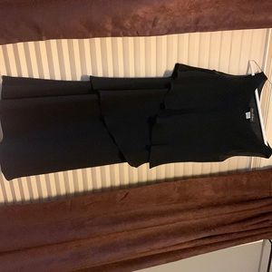 Women’s black tiered knee length black cocktail dress